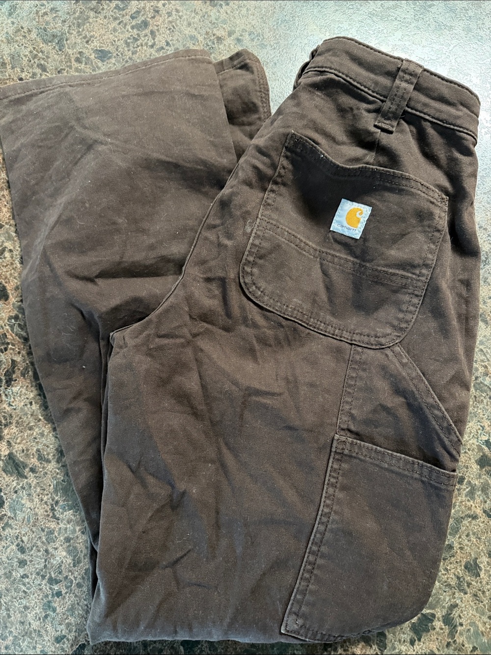 Carhartt womens Dark Brown Cargo Work Pants with Utility Pockets